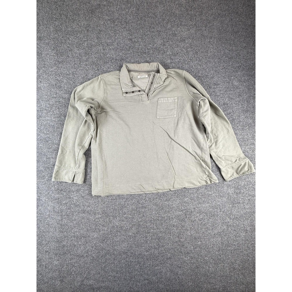 Orvis Polo Shirt Mens XL Gray Long Sleeve Henley Pocket 100% Cotton RN70534